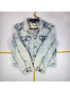 acid-wash denim jacket XL
